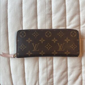 Louis Vuitton Brown Monogram Clemence Zip Wallet